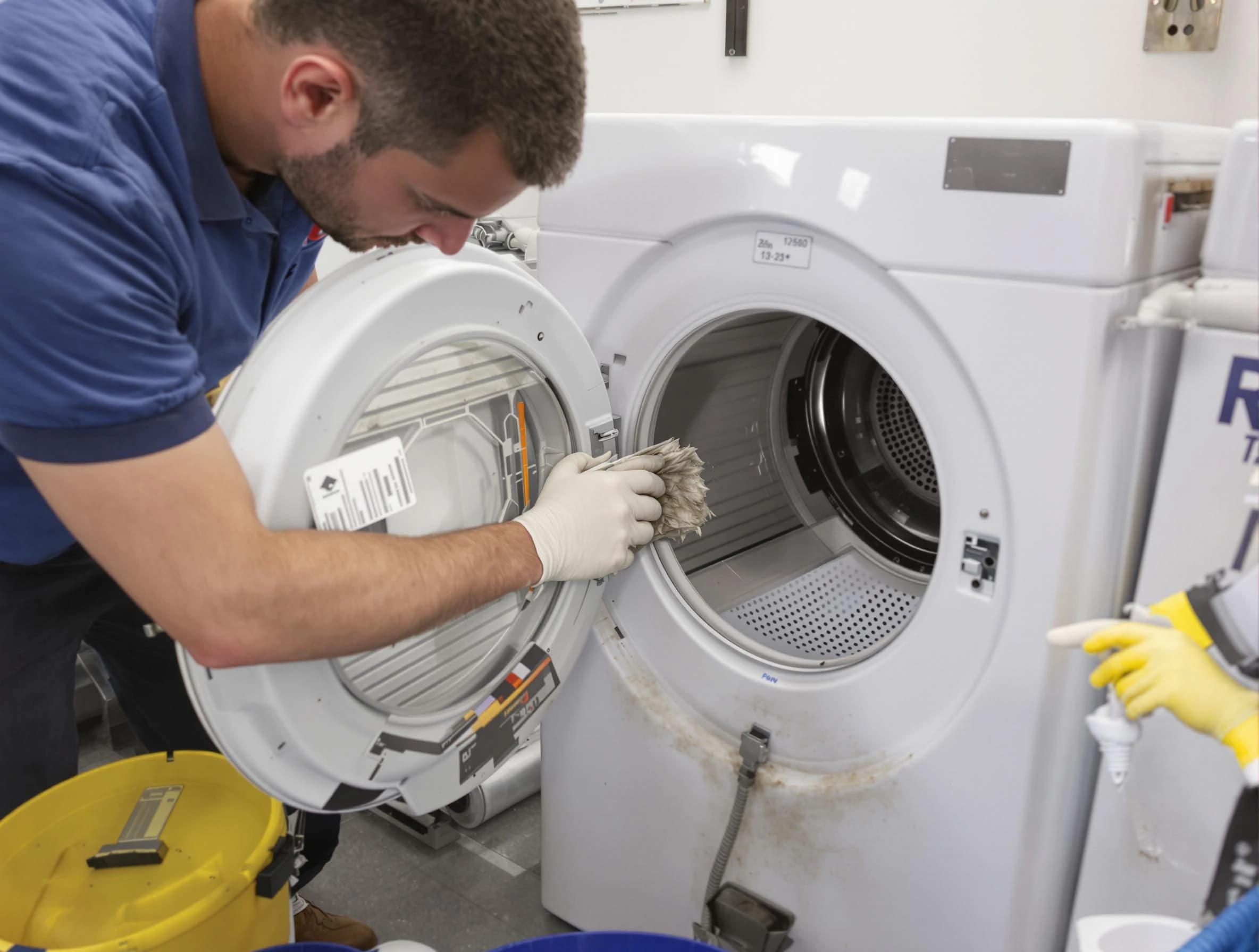 El Mirage Dryer Vent Cleaning specialist performing detailed lint trap cleaning service in El Mirage