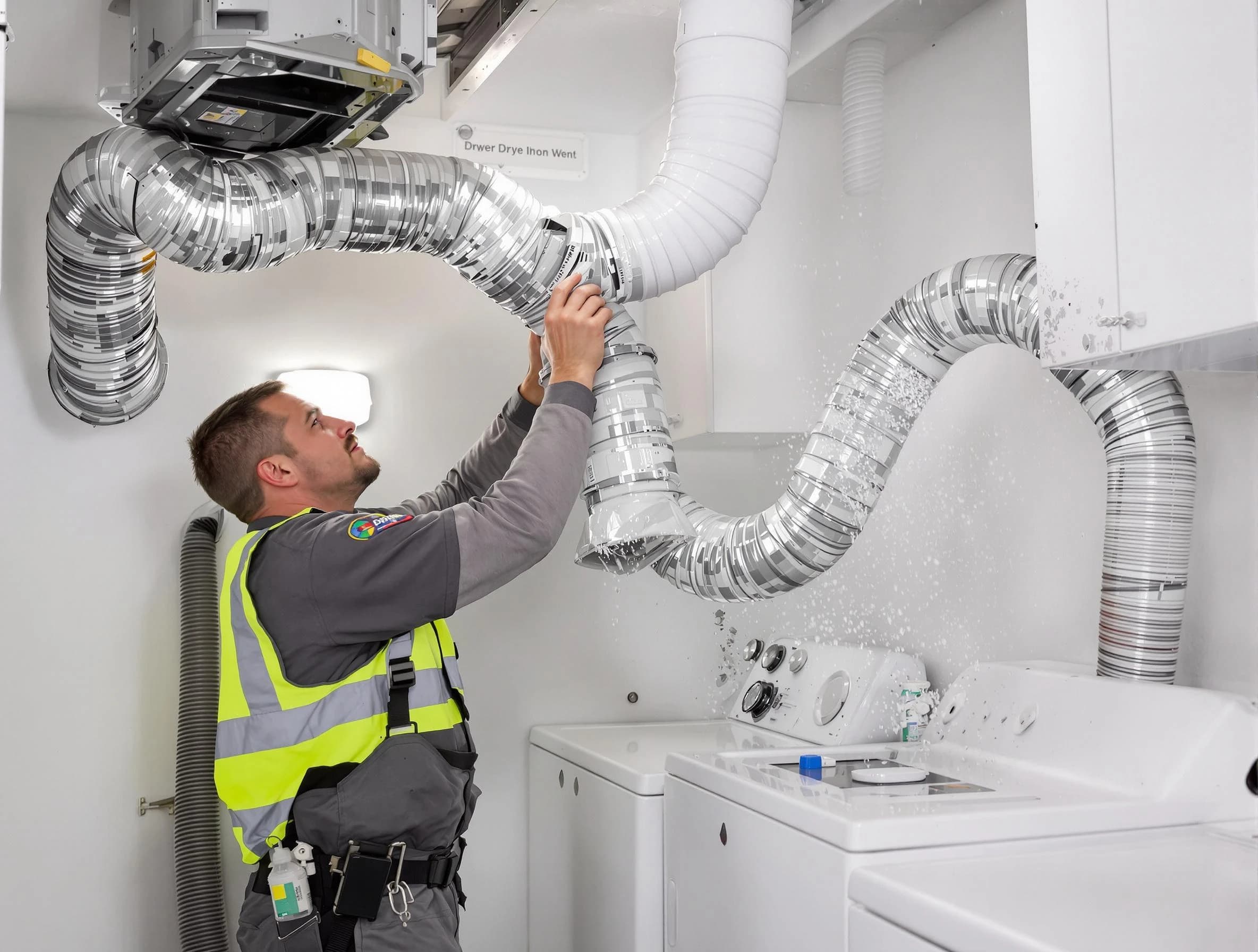 El Mirage Dryer Vent Cleaning technician performing detailed dryer exhaust vent cleaning at a home in El Mirage