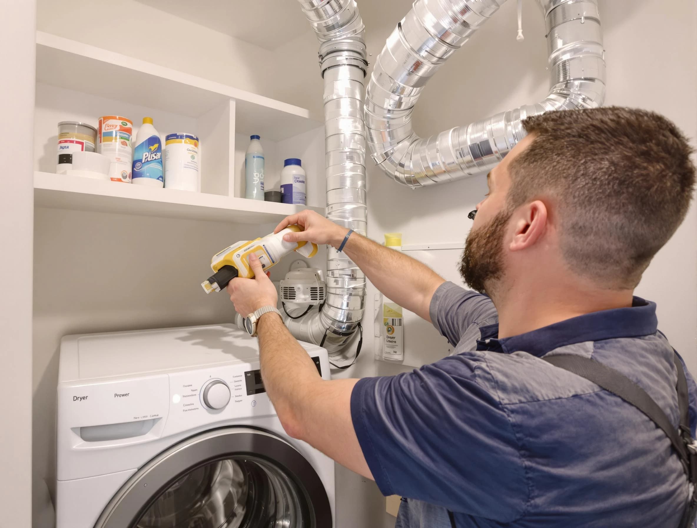 El Mirage Dryer Vent Cleaning technician performing dryer vent cleaning at a home in El Mirage
