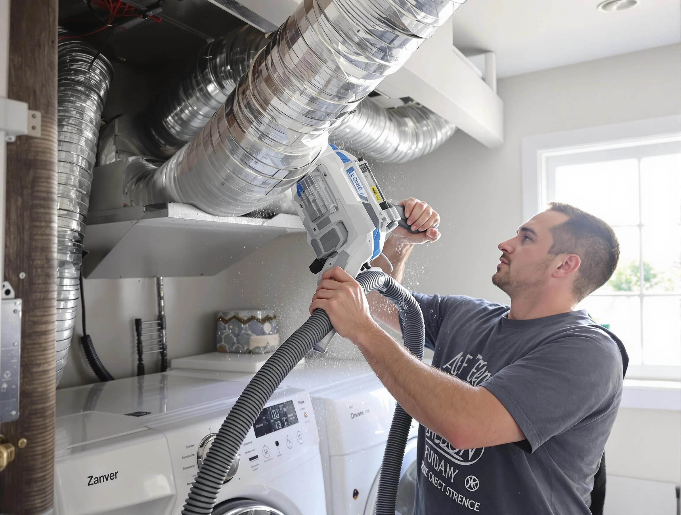 El Mirage Dryer Vent Cleaning specialist cleaning deep within a dryer vent duct system in El Mirage