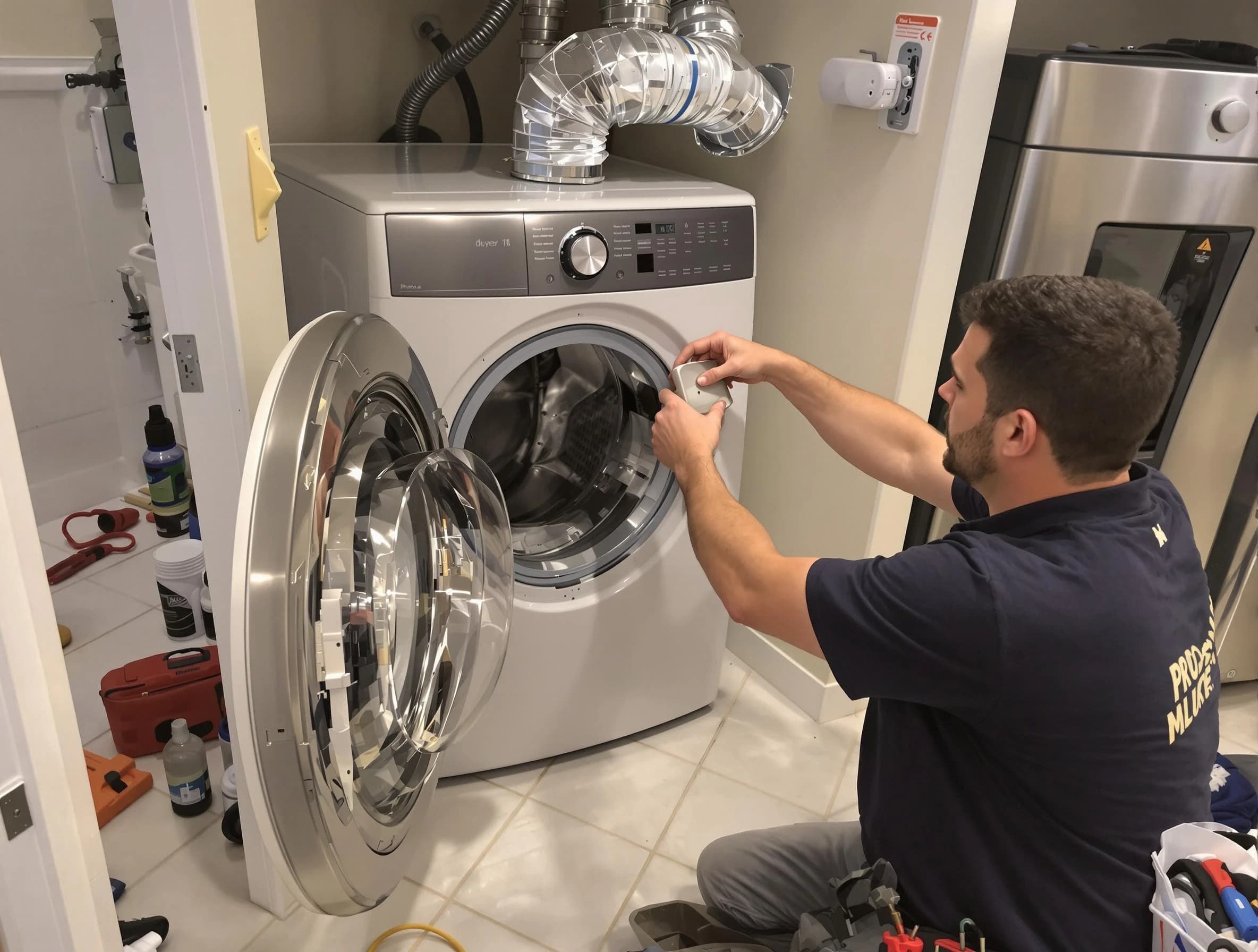 El Mirage Dryer Vent Cleaning technician performing precise dryer vent hose installation in El Mirage