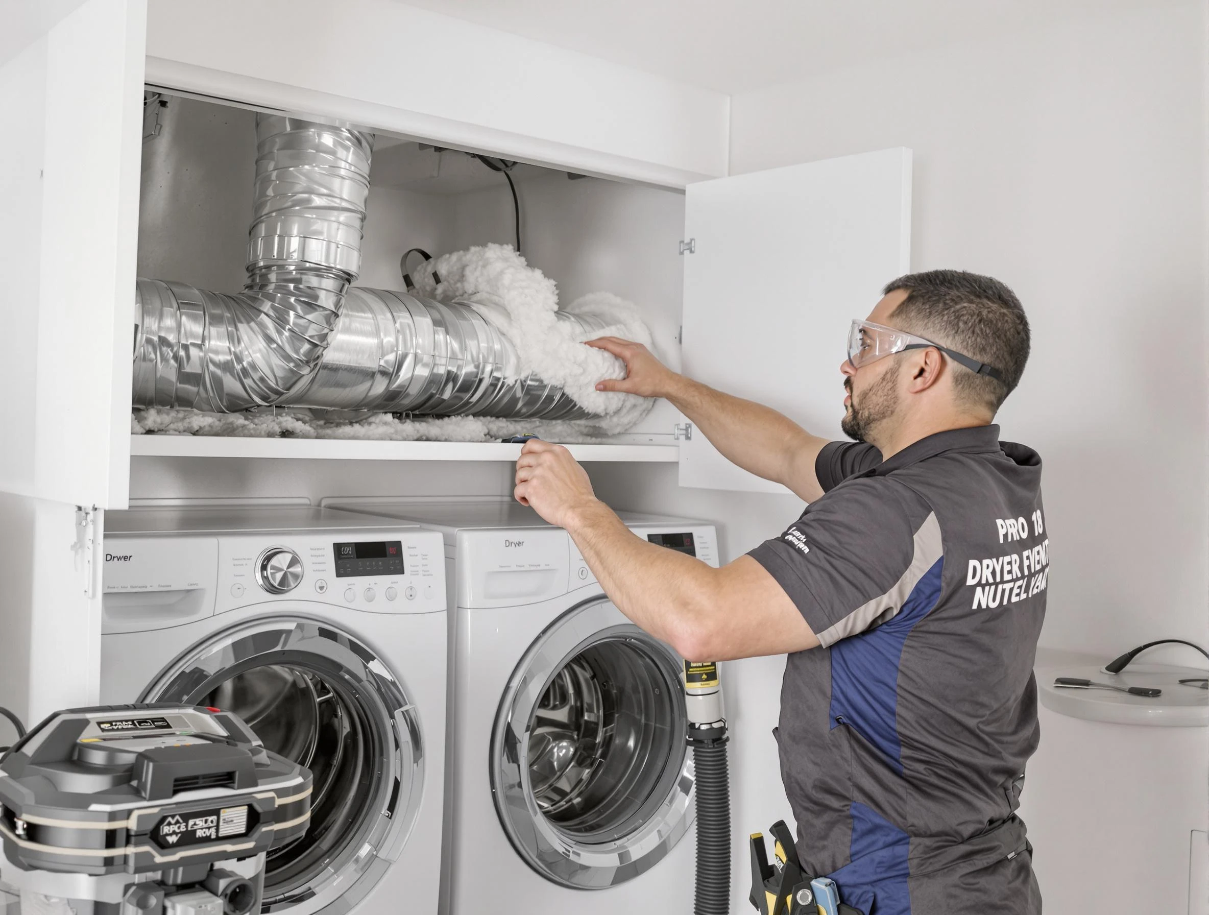 El Mirage Dryer Vent Cleaning certified technician performing specialized gas dryer vent cleaning in El Mirage